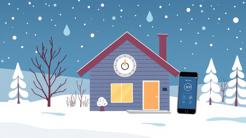 예약 기능 및 외출 모드 활용법 (illustration 스타일)