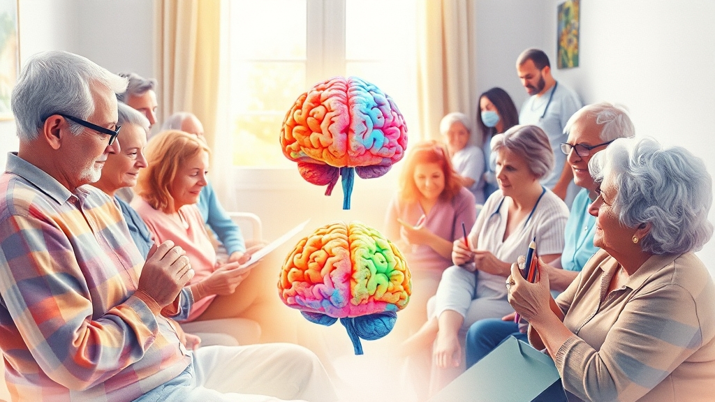 치매 치료 방법과 약물 정보 (watercolor 스타일)