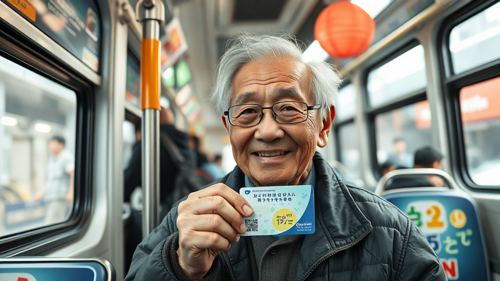 기후동행카드, 어르신 외출 및 이동 편의 증진 (realistic 스타일)