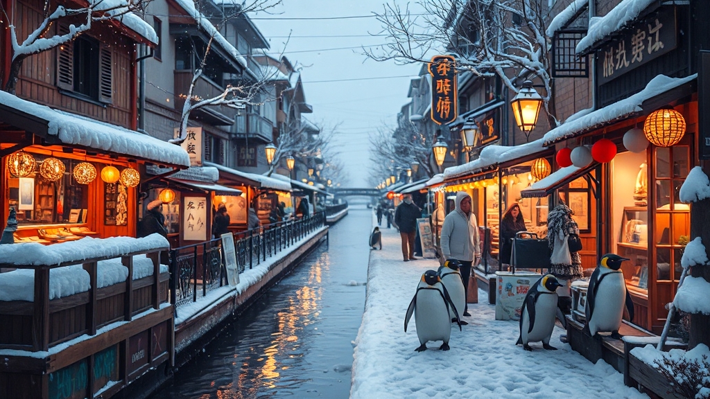 겨울 오타루, 왜 특별할까? (realistic 스타일)