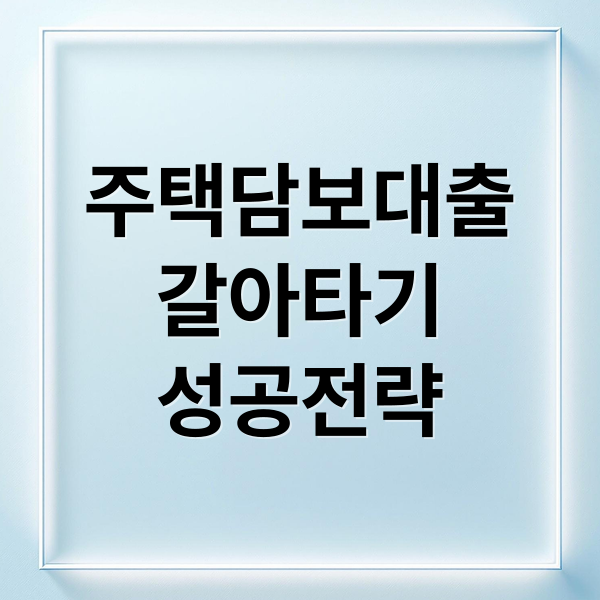 주택담보대출 갈아타기 성공전략