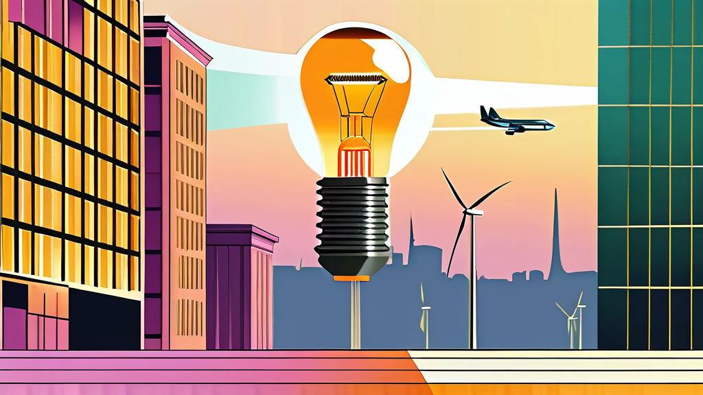 GE의 미래 전망과 사회적 영향력 (illustration 스타일)