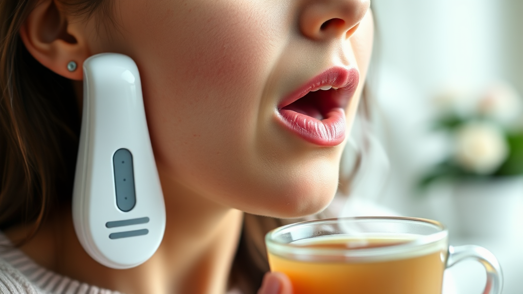 목 점막 관리 중요 (realistic 스타일)