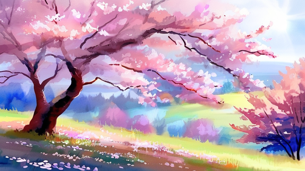 2026 벚꽃 개화 시기 및 전국 축제 일정 (watercolor 스타일)