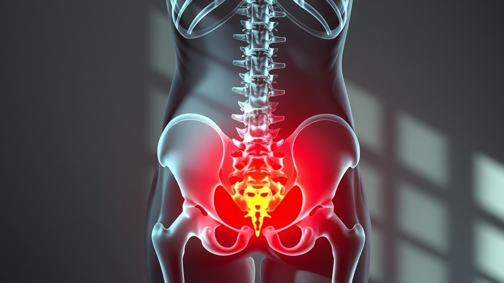 꼬리뼈 통증 오해와 진실 (realistic 스타일)