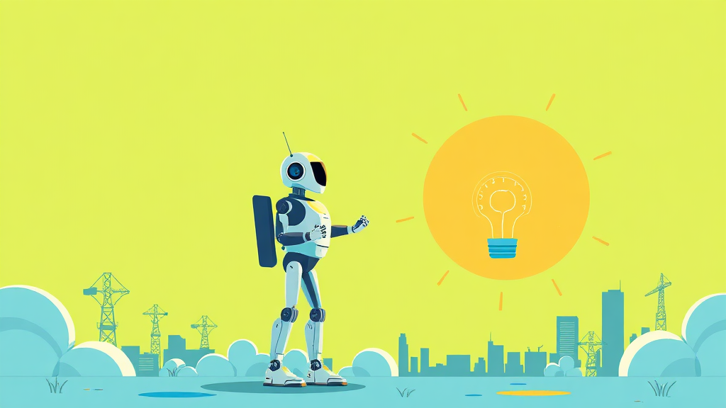 AI와 로봇 기술, 미래 경제 생존 전략 (illustration 스타일)