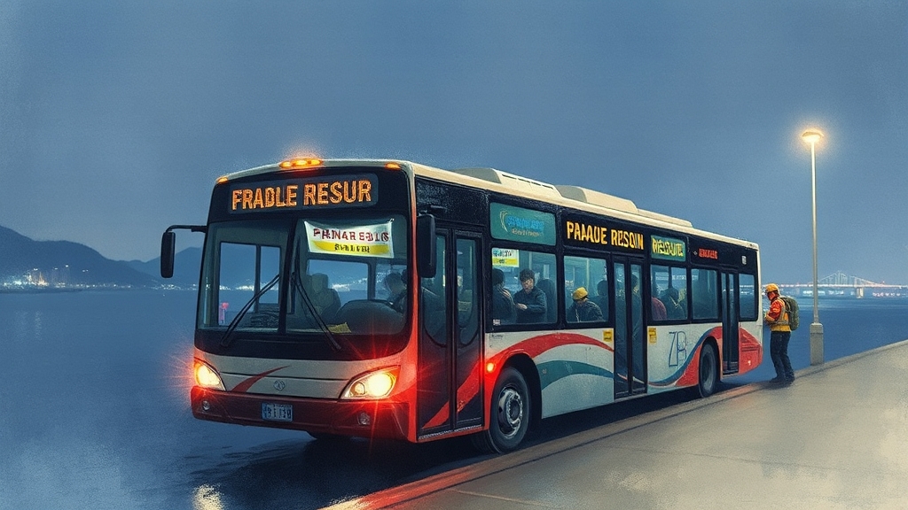 최근 한강 버스 사고 발생 (watercolor 스타일)