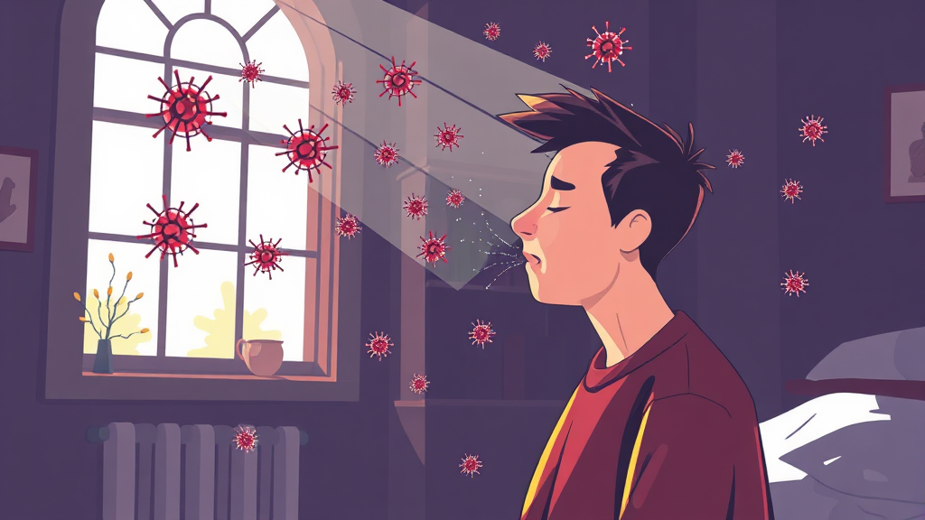 결핵 감염 경로와 전파 (illustration 스타일)