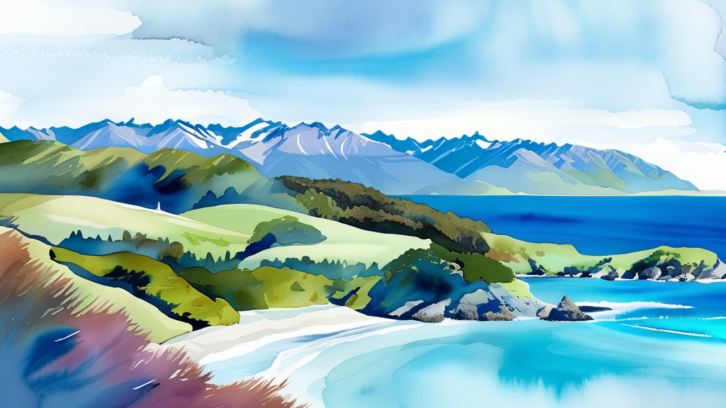 톡파원 25시 뉴질랜드 편: 놓치면 후회할 정보 총정리 (watercolor 스타일)