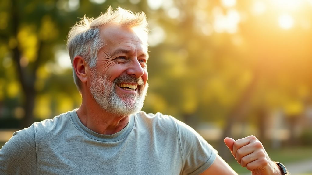 남성 갱년기 극복 생활 습관 (realistic 스타일)