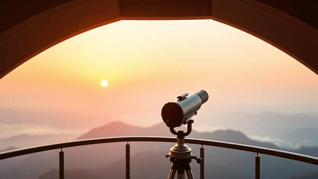 전망대 특징 및 조망 (watercolor 스타일)