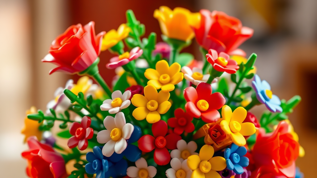 레고 꽃다발의 매력 (realistic 스타일)