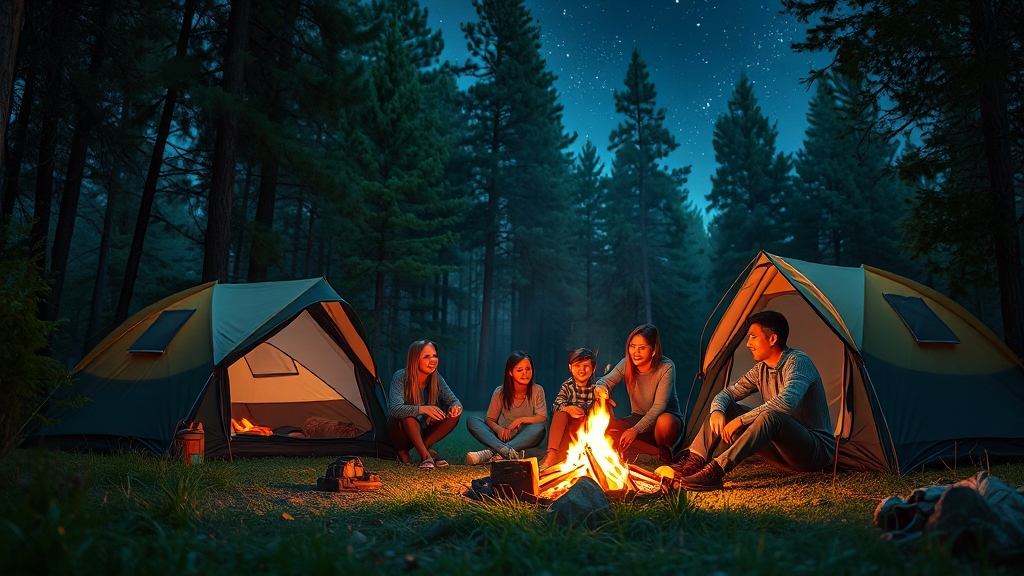 캠핑장 선택: 위치, 시설, 예약 (realistic 스타일)