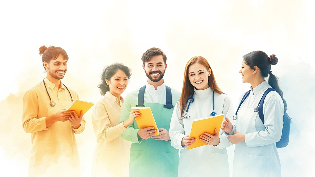 취업 분야, 어디서 일할 수 있나요? (watercolor 스타일)