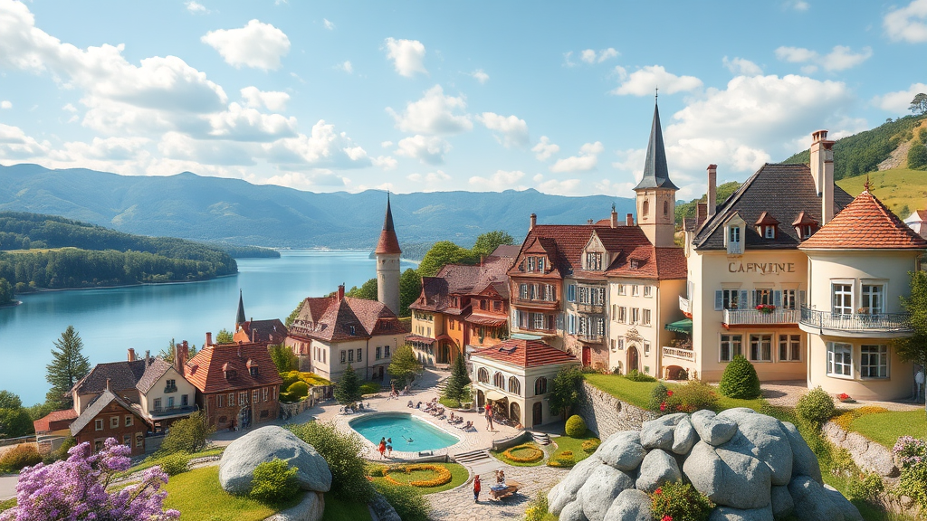 쁘띠프랑스 관람 코스: 놓치지 말아야 할 명소들 (realistic 스타일)