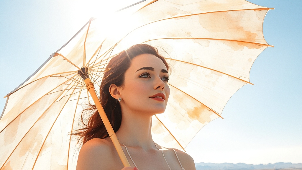 양산 선택 가이드 (watercolor 스타일)