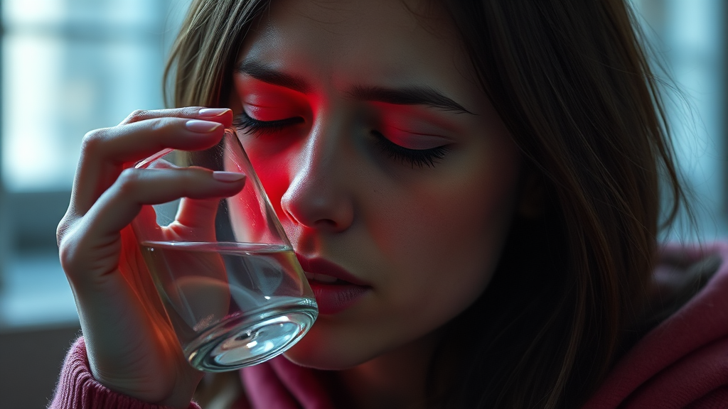 스트레스와 수면 부족, 보이지 않는 혈당의 적 (realistic 스타일)