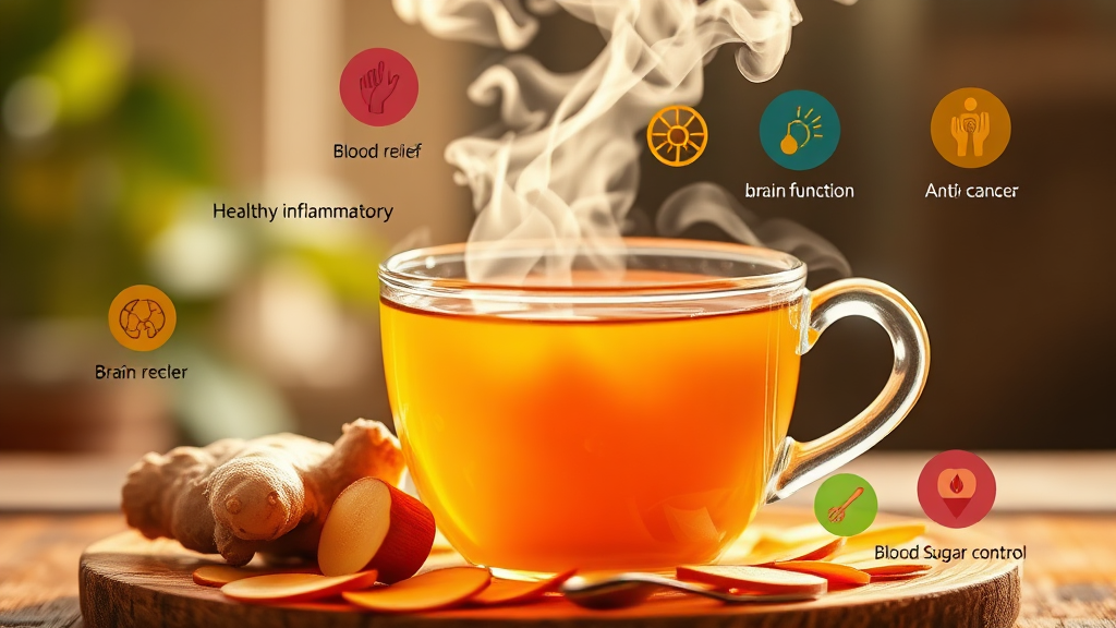 생강차의 다채로운 건강 효과 (realistic 스타일)