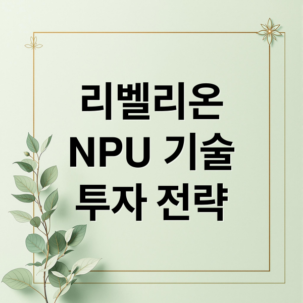 리벨리온
NPU 기술
투자 전략 (리벨리온 관련주 NPU)