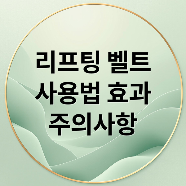 리프팅 벨트
사용법 효과
주의사항 (허리 통증 리프팅 벨트 부작용)