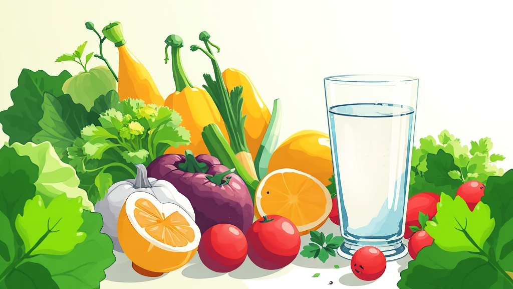 낮추는 방법: 식습관 개선 (illustration 스타일)