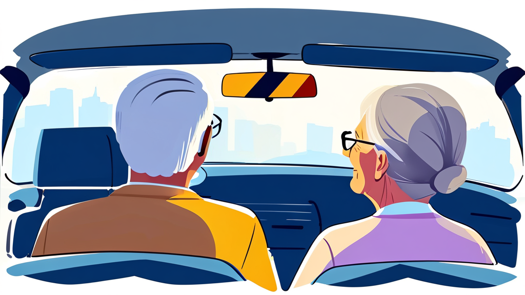 고령 운전자 교육, 안전 운전의 시작 (watercolor 스타일)