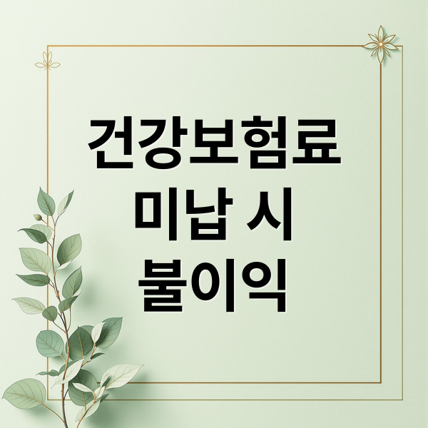 건강보험료
미납 시
불이익 (건강보험미납 불이익, 미납내역확인, 납부)