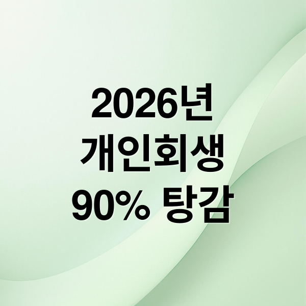 2026년
개인회생
90% 탕감 (개인회생 신청자격 비용 90 탕감)