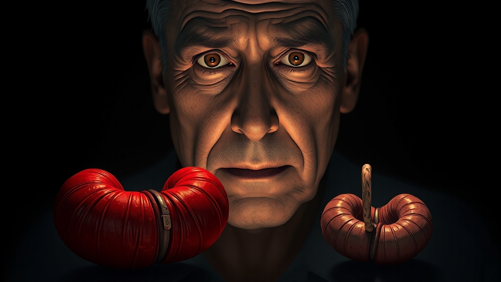 직장암, 어떤 증상이 나타날까요? (realistic 스타일)