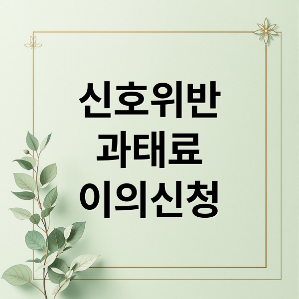 신호위반
과태료
이의신청 (신호위반 과태료 이의신청)
