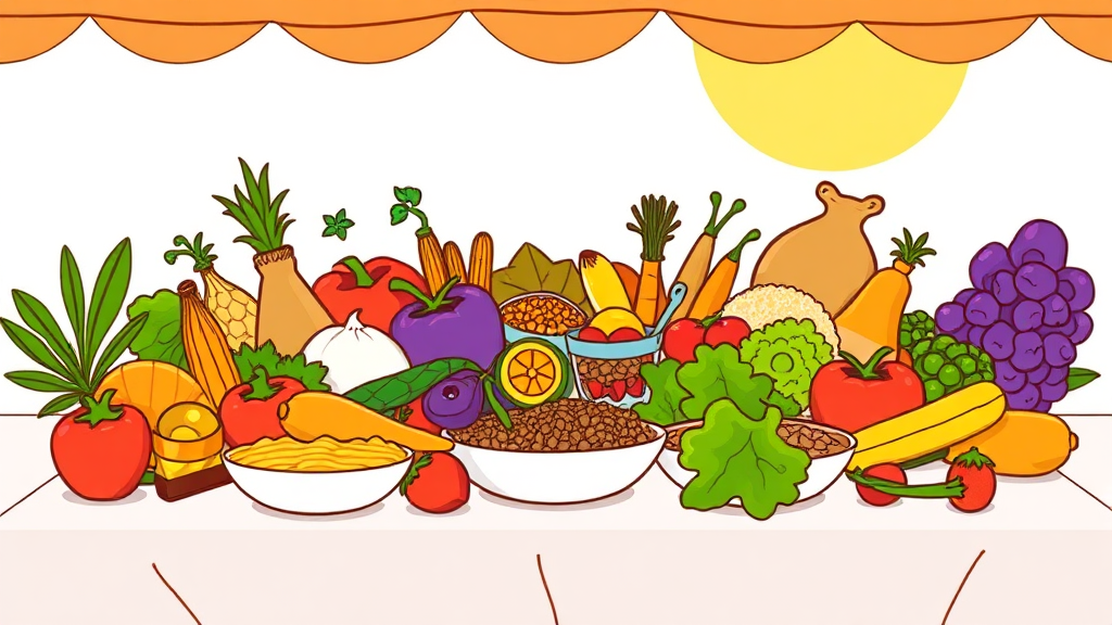 균형 잡힌 식단 가이드 (cartoon 스타일)