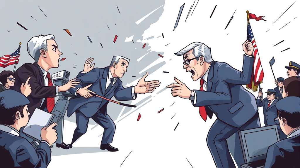 정치권 소식: 여야 동향 및 주요 정책 발표 (illustration 스타일)