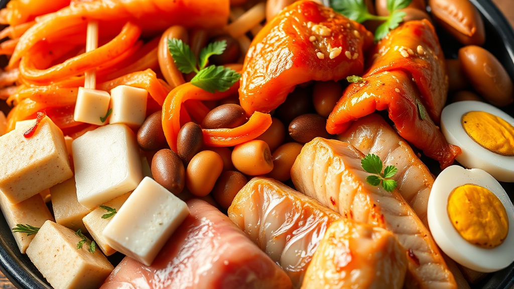 단백질 공급원 다양화 방법 (realistic 스타일)