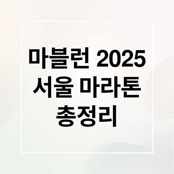 마블런 2025
서울 마라톤
총정리 (마블런 2025)