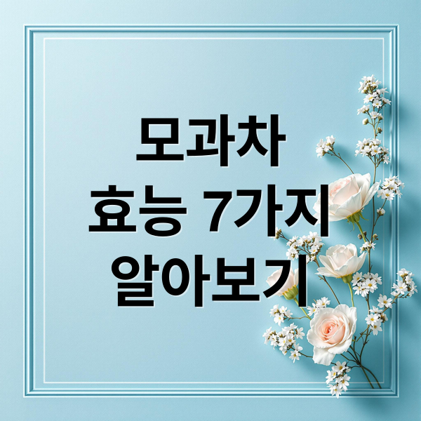 모과차
효능 7가지
알아보기 (모과 효능 건강)
