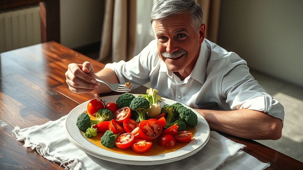 전립선 건강을 위한 식습관 (realistic 스타일)