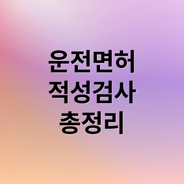 운전면허
적성검사
총정리 (운전면허 적성검사 시력 등 건강검진 제출여부 확인)