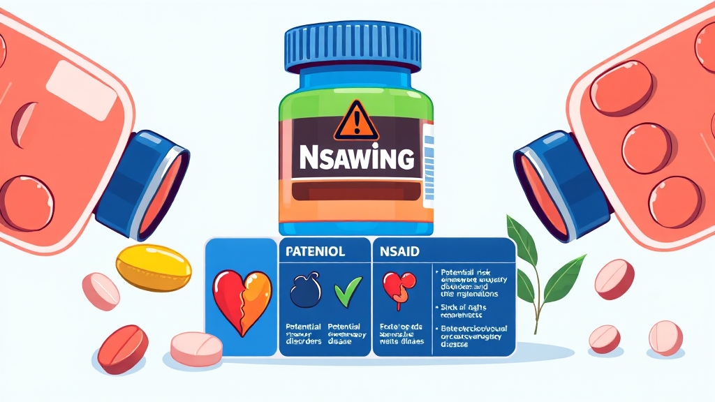 NSAIDs 효과와 주의사항 (cartoon 스타일)