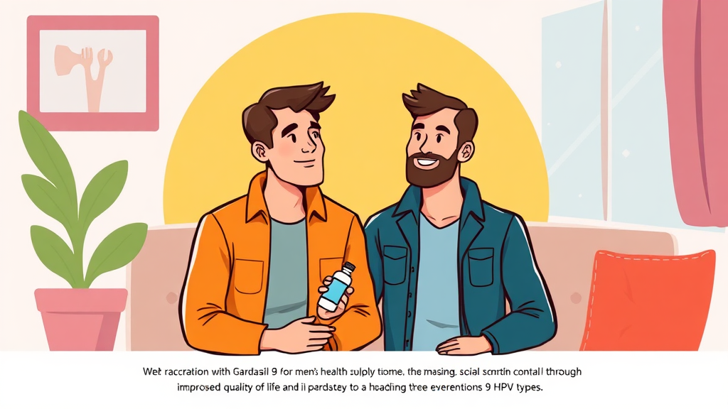 남성 가다실 9가 접종의 필요성과 중요성 (cartoon 스타일)