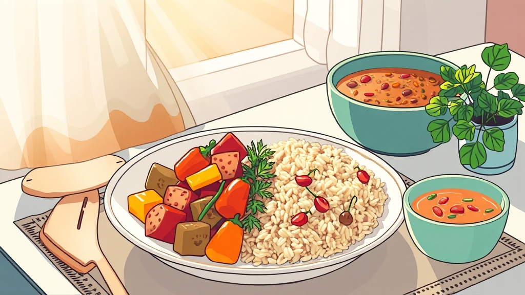 저속노화 식단 예시 및 조리법 (illustration 스타일)