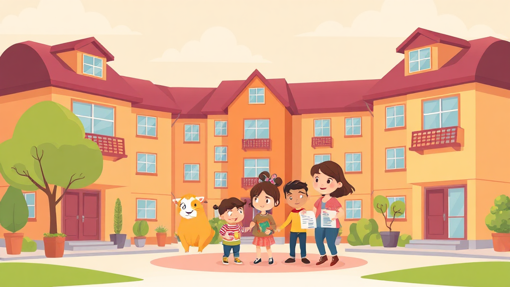 공공임대 신청 자격 및 방법 (cartoon 스타일)