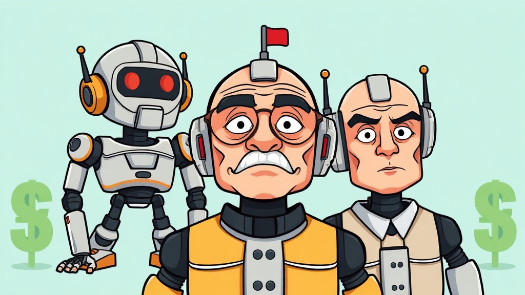 머스크의 경고, 금융 거물들의 시선 (cartoon 스타일)