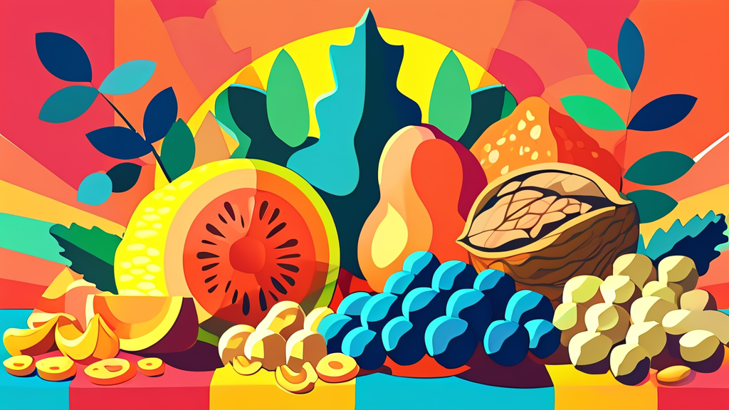 견과류별 단백질 함량 및 영양 성분 비교 분석 (cartoon 스타일)