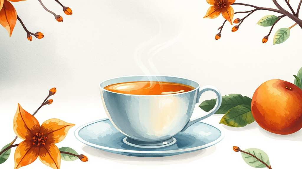 모과 효능: 감기 완화 및 목 보호 (illustration 스타일)