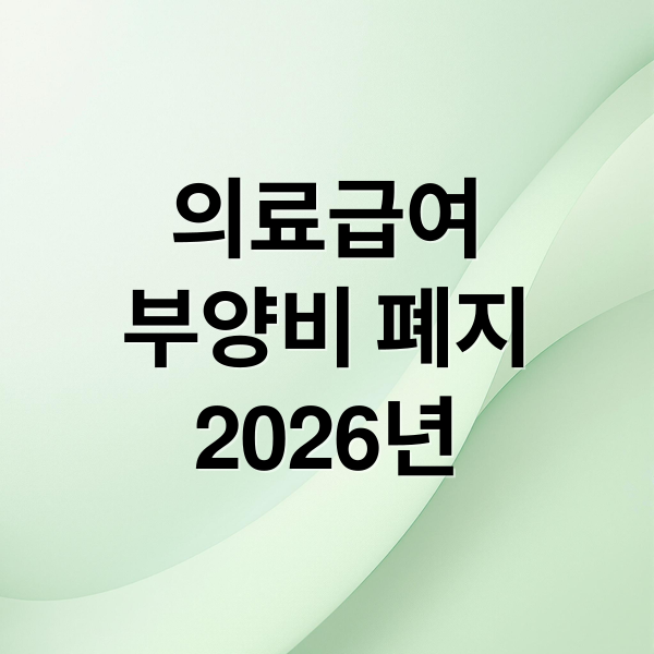 의료급여
부양비 폐지
2026년 (2026년 의료급여 부양비 폐지)