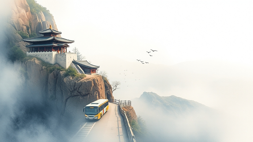 사성암, 어떻게 갈까? (watercolor 스타일)