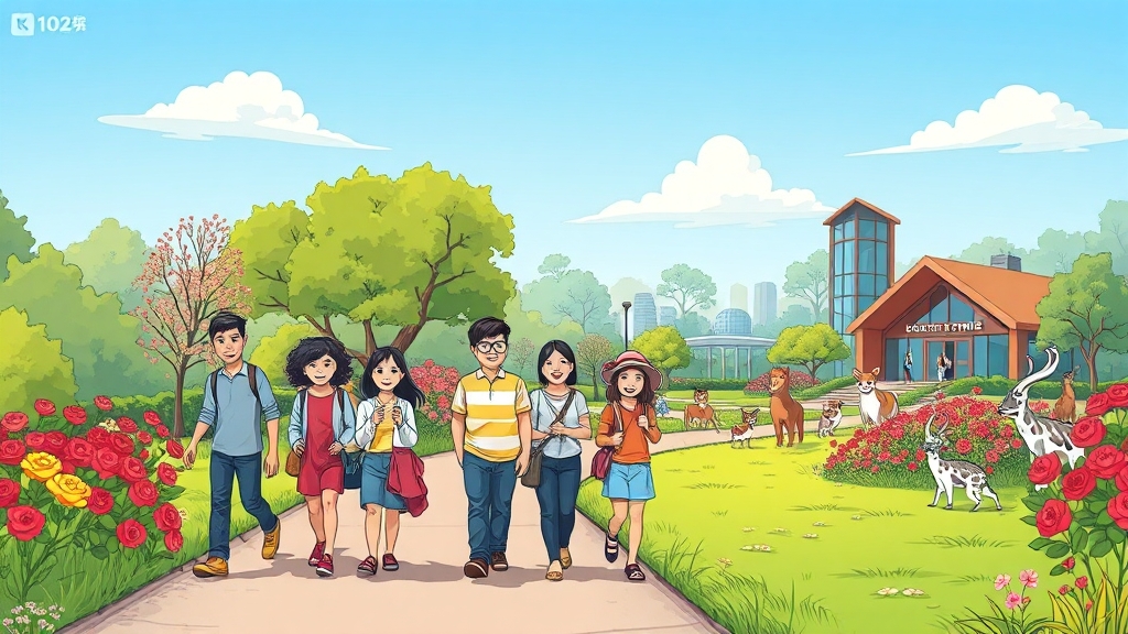 울산대공원: 도심 속 푸른 휴식 공간 (cartoon 스타일)
