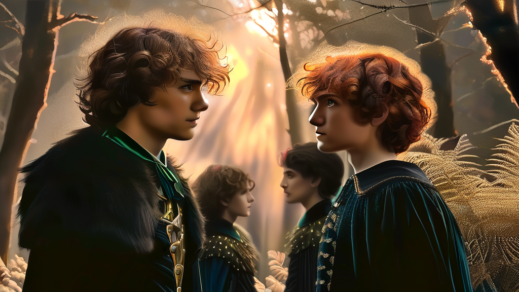 <골드랜드> 출연진 라인업: 동화 속 주인공 같은 배우들 (realistic 스타일)