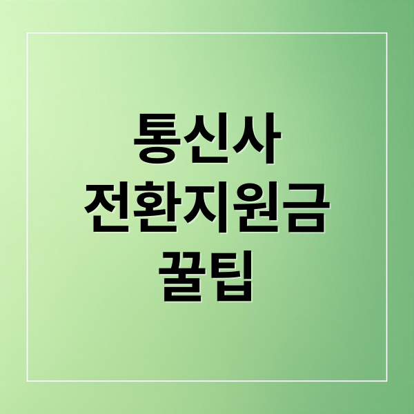 통신사
전환지원금
꿀팁 (통신사 전환지원금)