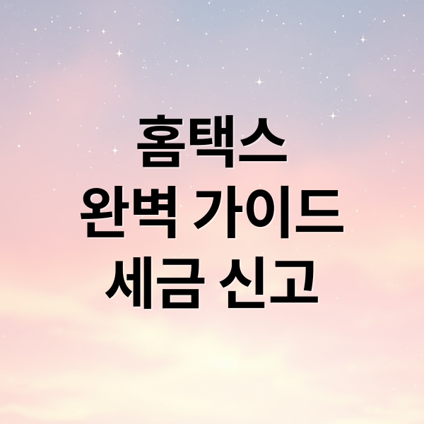 홈택스
완벽 가이드
세금 신고 (국세청 홈택스 바로가기)